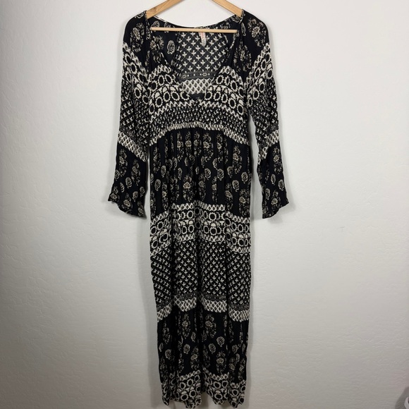 RAGA Black & Cream Boho Maxi Dress - Picture 2 of 12